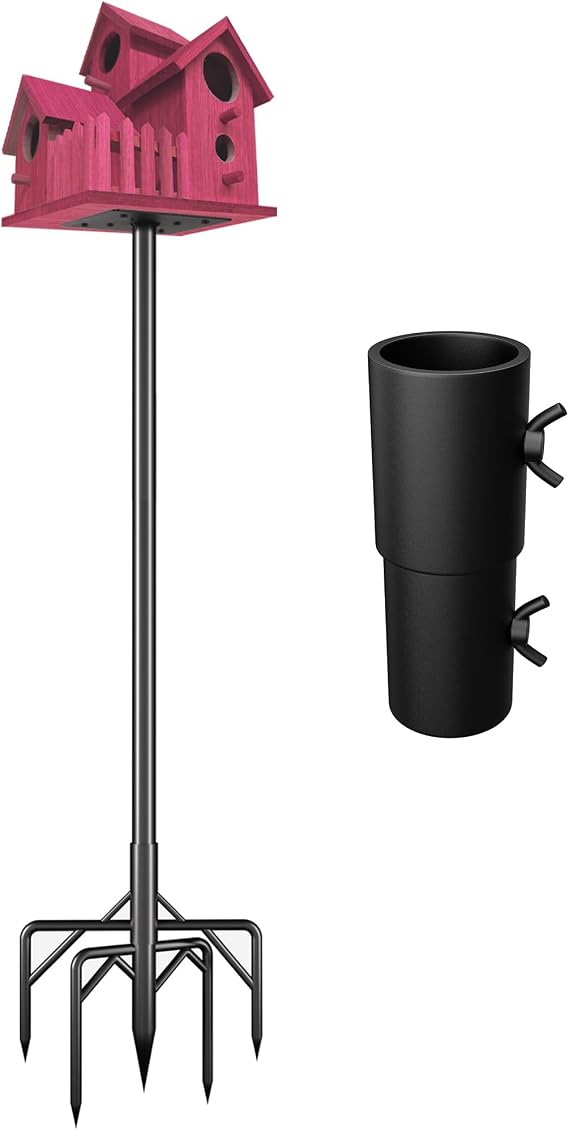 79 Inch Bird House Pole, Bird Feeder Pole Mount Adapter