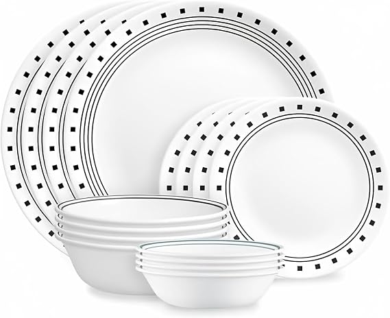 Corelle City Block 16-piece Mugless Dinnerware Set, Service for 4