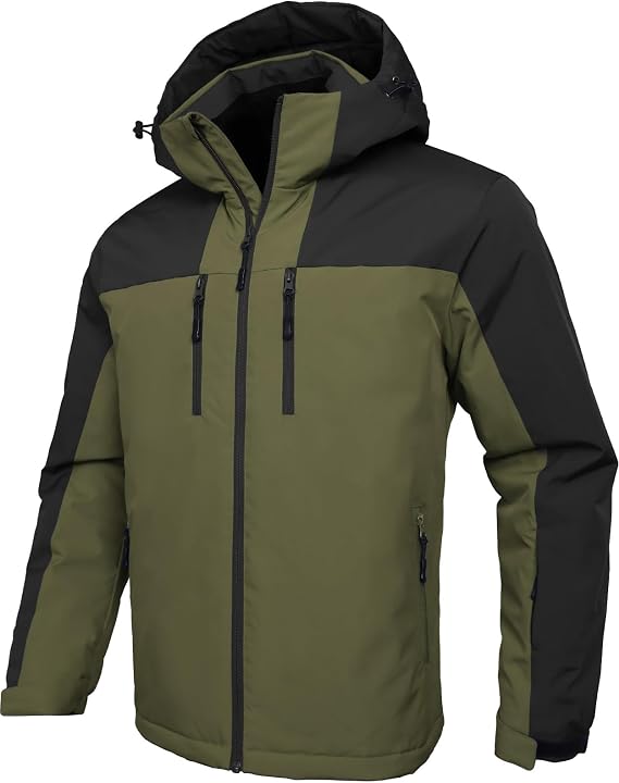 GEMYSE Men's Ski Jacket Winter Coats Waterproof Snow Jacket Warm Parka Hooded Raincoats with Multi-Pockets