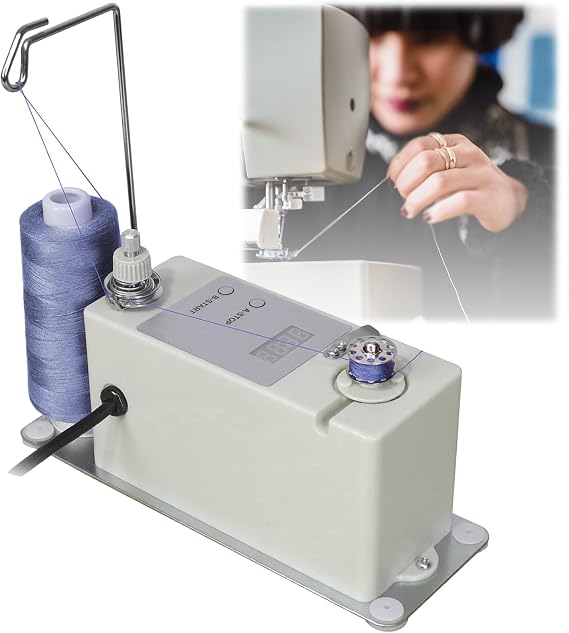 Automatic Bobbin Winder for Sewing Machine, Portable Electric Bobbin Winder, LCD Display, Adjustable Bobbin Slot, High Speed Winding for Home and Industrial Sewing Machines