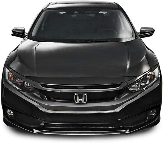 SlickMod Chrome Delete Blackout Vinyl Overlay for 2016-2021 Honda Civic Front Grill Trim (Gloss Black)