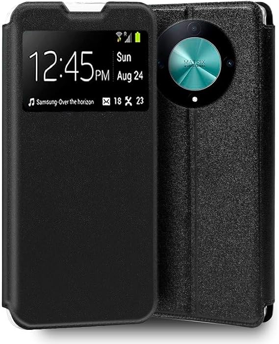 Cool Flip Cover Case for Honor Magic 6 Lite 5G Smooth Black