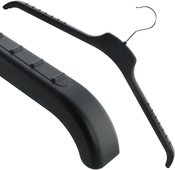 Hangerworld 20 Non-Slip Plastic Coat Hangers 46 cm Black Extra Wide