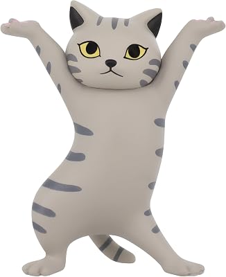 ATHAND Dancing Cats Pen Holder For Desk, Cat Pencil Holder, Cute Cat Figures, Interesting Cat Gifts for Cat Lovers,Home Decoration Ornaments, Funny Desk Decor Gray