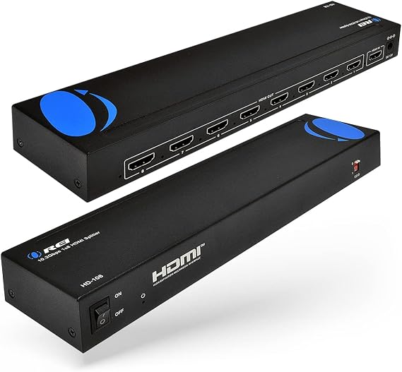 OREI HDMI Splitter 1 in 8 Out with up to 4K@30hz, EDID, 10.2Gbps