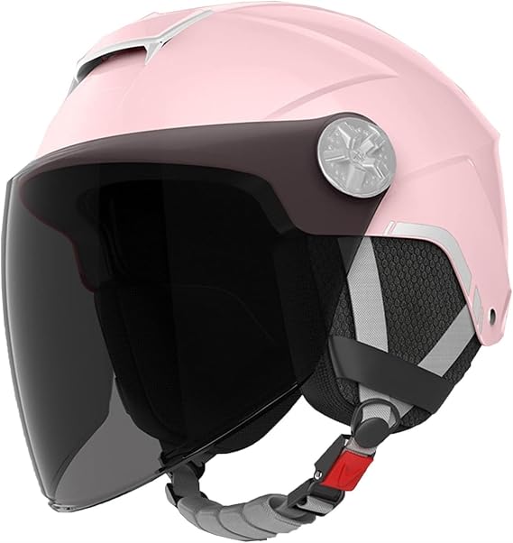 Youth Vintage Motorcycle Open Face Skull Cap Half Helmet with Visors,DOT Approved Lightweight Street Moped Scooter Dirt-Bike ATV Beanie Helmet for Adult Men and Women