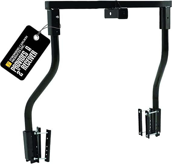 Stromberg Carlson CC-275 Trailer Tongue Cargo Bike Bunk - Adjustable Trailer Tongue Rack for RVs, Supports Up to 100 lbs, Fits RV Approved 2" Receiver Bike Racks, 14" -55" A-Frame Mounting Width Range