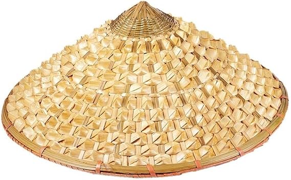 Straw Bamboo Coolie Vietnamese Japanese Cone Sun Hat Garden Farmer Fishing
