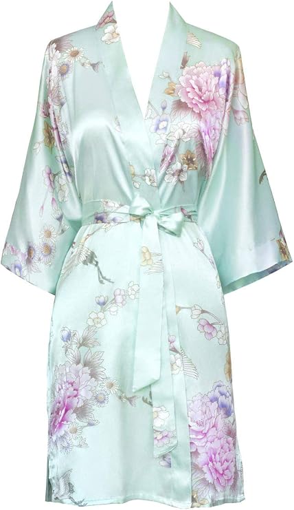 KIM+ONO Satin Short Kimono Robe for Women