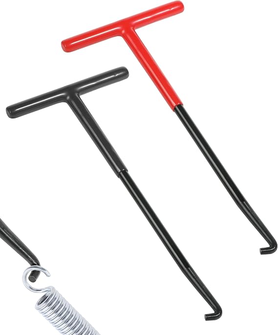 2PCS Spring Puller Tool,Car Aaccessories Spring Tools,Powersports Tool Sets,T Shaped Handle Spring Removal Tools with Rubber Coating,Compatible with All Types of Vehicles and Equipment