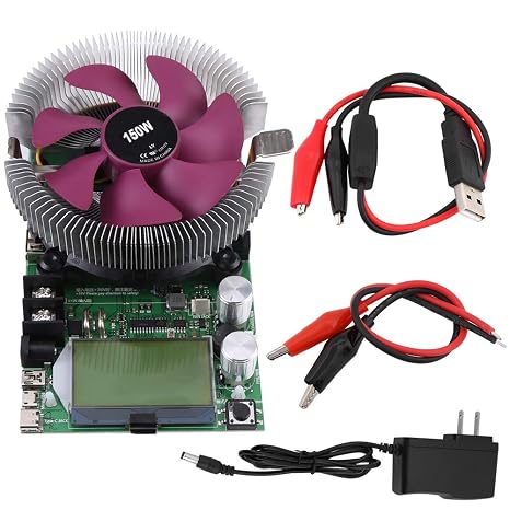 Electronic Load Tester, USB Load Tester 150W 200V 20A Adjustable Constant Current Electronic Load Battery Capacity Tester Module Power Meter, Intelligent Discharge Power