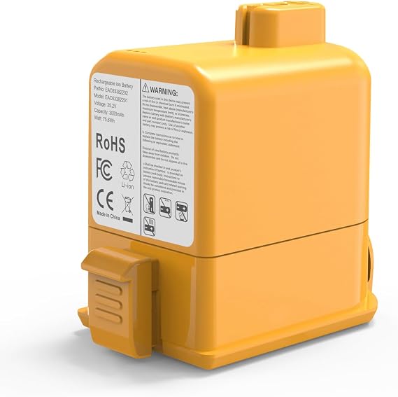 25.2V 3000mAh Replacement Battery for LG Cord Zero A9, A927KGMS, A927KVMS, A908VMR, A9S, A9M, A9 MAX, A9 Plus, A9K-CORE, A9K MAX, A9T-Ultra, A9K-PRO, A9MULTI, A916, A902RM, A905M, A906SM