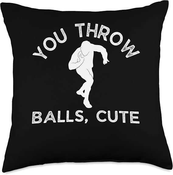 You Throw Balls, Cute Funny Shot Put Field Throw Pillow