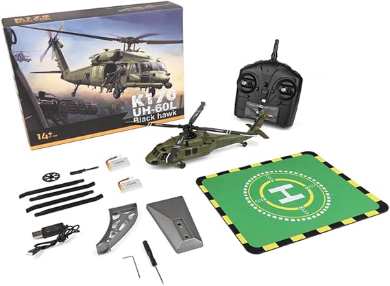 WL K170 UH-60L 170 Size 2.4G 4CH Flybarless RC Helicopter with Adjustable Left and Right Hand Throttle (RTF Version)