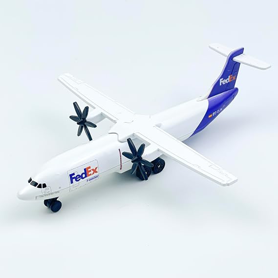 Die-Cast Propeller FedEx Airplane Model 6 Inch Alloy Plane with Rolling Wheels Miniature Aircraft Collectors & Aviation Enthusiasts