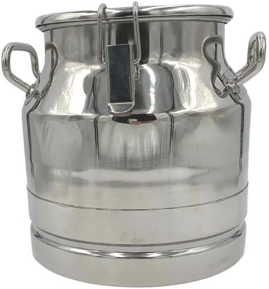 Stainless Steel(304 Grade) Milk, Maple Syrup Transport Cans with Sealed Lid & Spigot Dispenser (10 Liter (2.6 Gal.) with Spigot)