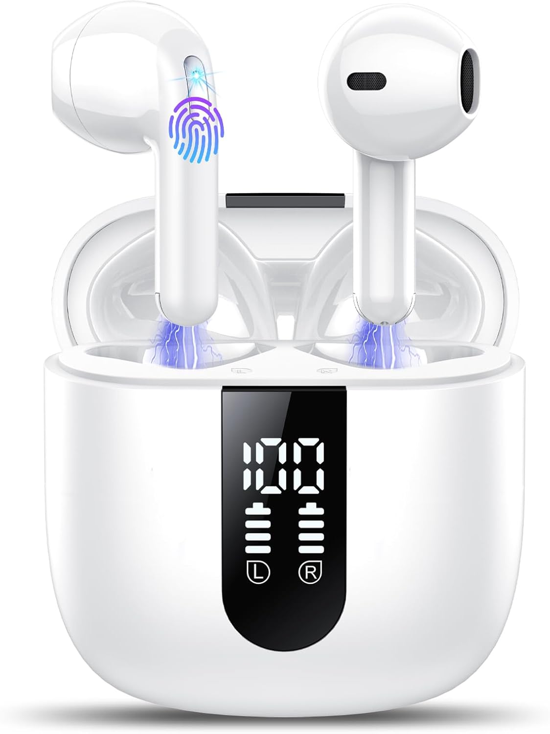 2026 New Wireless Earbuds, Ear buds with 4 ENC Noise Cancelling Mic, Bass Boost 87%, Bluetooth 5.4 Headphones in Ear, Bluetooth Earphones 50H LED Display, Ear phones with Fast Charge, IPX7 Waterproof