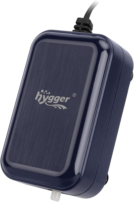 hygger Aquarium Air Pump,Adjustable Oxygen Pump,Silent Powerful Aerator Pump 2W/3W/4.5W/6W/ 1/2 Air Outlets Ultra for Up to 100 Gallon Tank