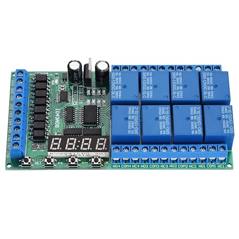 Timer Relay, DC 12V 8 Channels Relay Module Multifunction Time Delay Relay Interface Board Timing Relay Switch Module