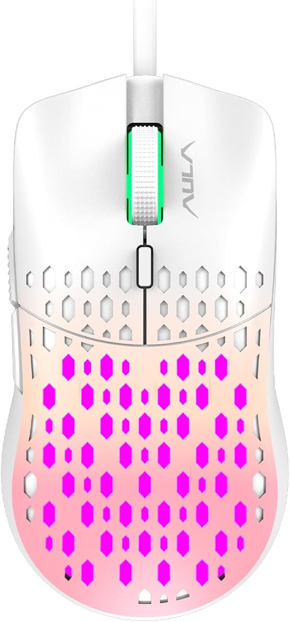 Aula S11 Pro 3600DPI RGB Optik Gaming Mouse Pembe