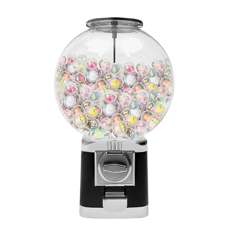 WaShaRoom,LM-202B,Gumball Machine Big Gumball Dispenser Machine 1.26in Ball Bulk Vending Machine w/key Classic Capsule Toys Candy Dispenser Vending Machine (Black),11.81 * 11.81 * 19.68inch