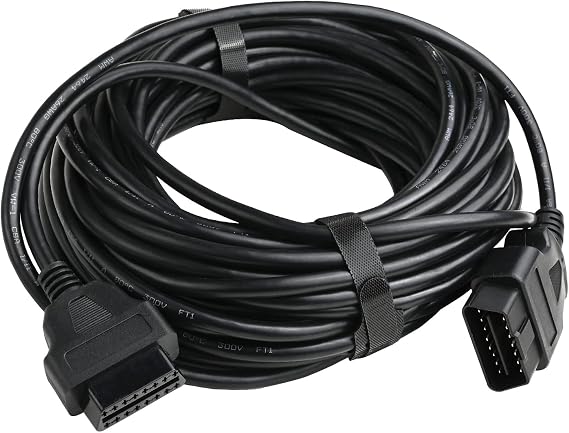 iKKEGOL 50 Feet / 15 Meter OBD2 OBDII Full 16 Pin Car Male to Female Extension Cable Diagnostic Extender Low Profile OBD Cord Adapter for OBD Scan Tool Compatible for All OBD2 Vehicles