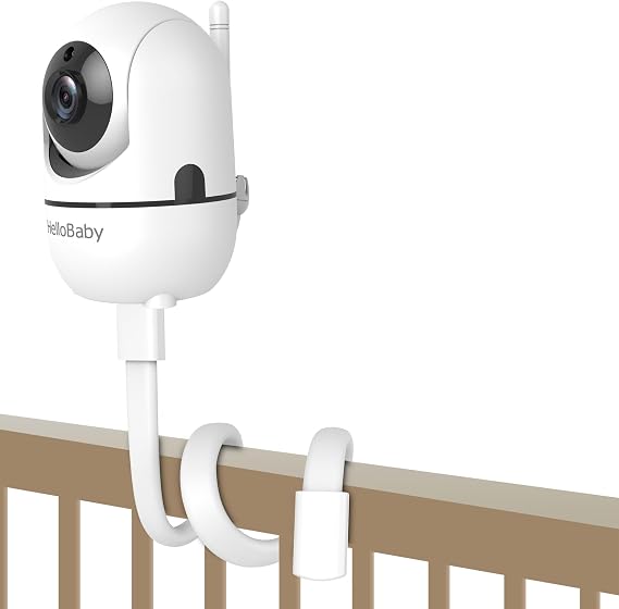 HelloBaby Baby Monitor Mount for HB6550/ Pro/ HB6550Plus/ HB6560/ HB65/ HB6240/ HB6339/ HB6351, 20 Inch Flexible Arm Bracket, Sturdy Camera Holder Attaches to Crib Cot Shelves, No Tools or Wall Damage