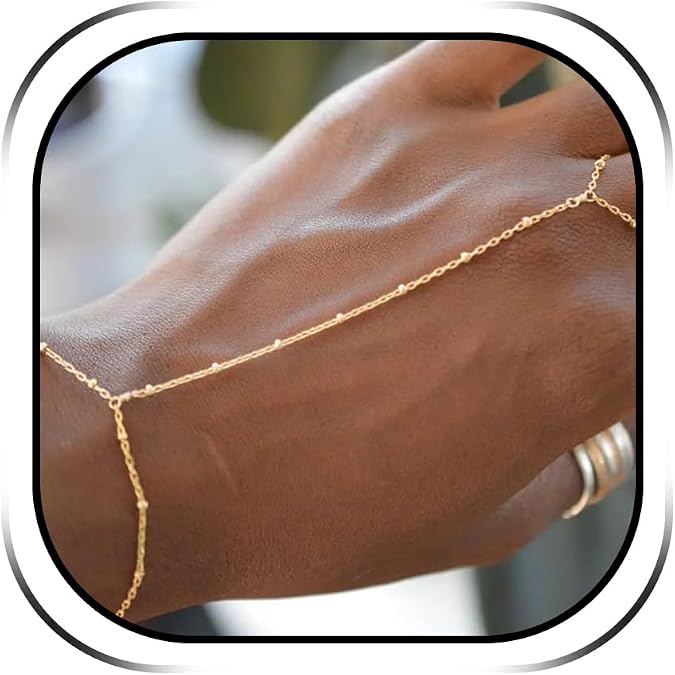 YANCHUN Hand Chain Bracelet Gold Ring Bracelet Hand Chain for Women Hand Jewelry Trendy Birthday Jewelry Gifts