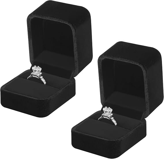 KUKUVR 2 Pieces Small jewelry Wedding Ring Gift Box for Proposal