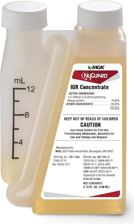 MGK NyGuard IGR Concentrate | Insect Growth Regulator | 140 ML | Cockroach, Flea, Ant, Fly and Mosquito Concentrate, for Indoor/Outdoor Applications