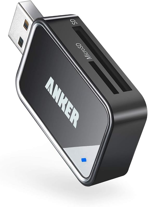 Anker 2-in-1 USB 3.0 ポータブルカードリーダー SDカードリーダー | SDXC SDHC MMC RS-MMC Micro SDXC Micro SDHC UHS-Iカード - カードリーダー Micro SDカードリーダー