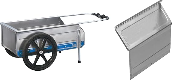Tipke Fold-It Aluminum Utility Cart and Rear Gate, Blue Stripe, 2100/5500