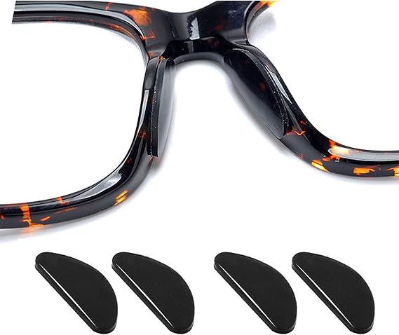 20 Pairs Eyeglasses Nose Pad, Soft Silicone Pads Glasses Adhesive Anti-Slip Nose Pads for Eyeglass Glasses Sunglasses(Black 1.0mm)