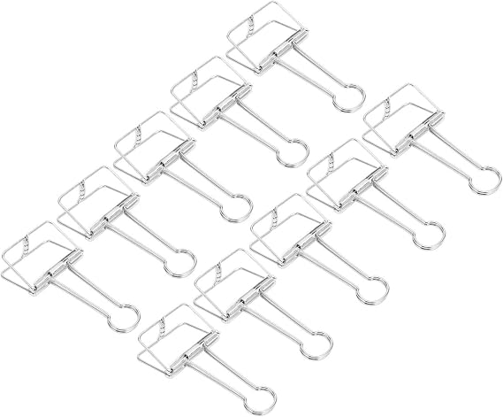 Document Paper Clamps Strong Clamping Force Mini Clips for Office 30pcs Gift for Family, Metal Clips (Silver)