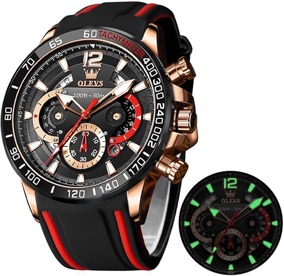 OLEVS Watch for Men Business Calendar Stainless Steel Mens Watches