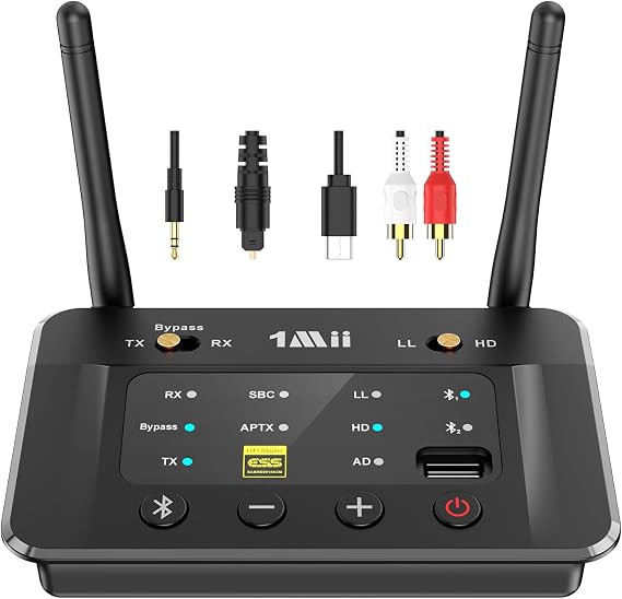 1Mii B03S Bluetooth 5.3 Transmitter Receiver for TV Home Stereo