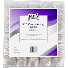 Disposable Processing Caps 21 Inch - 100 Count Bulk Pack - Clear Plastic Hair Treatment Caps for Coloring, Conditioning, Hot Oil - Salon & Home Use