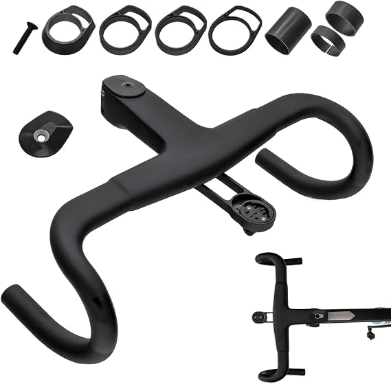 Stem Integrated Handlebar Mountain Bike Racing Handlebar Integrated | Aluminum Alloy Parts Shockproof Cycling Accessories for Family Friends Enthusiasts Adults Teen