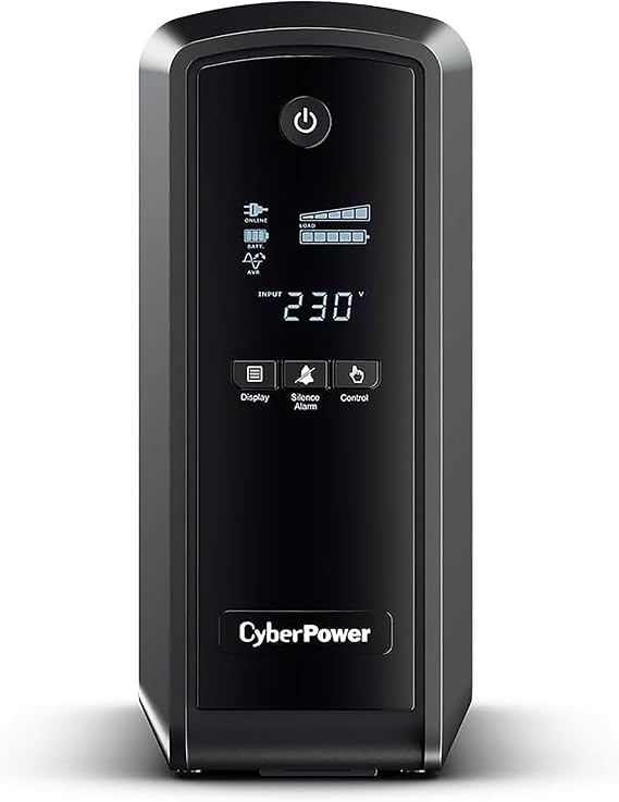 Cyberpower CP900EPFCLCD Backup UPS PFC Pure Sinewave 900VA/540W 2 x UK Sockets 4 x IEC, Black (CP900EPFCLCD-UK)