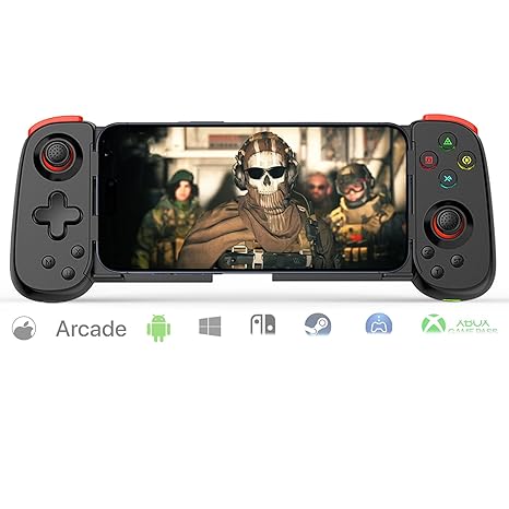 arVin Mobile Game Controller for iPhone 16/15/14/iPad/Galaxy S24/23/22/Android Phone/Tablet, Wireless Gamepad for Xbox Cloud Gaming/PS Remote Play/Call of Duty Warzone Mobile/Genshin/Roblox/Diablo