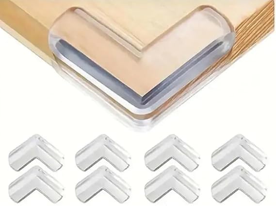 8'li Şeffaf Silikon Köşe Koruyucu Seti (2 Paket) - Mobilya ve Masa Kenarı Darbe Önleyici Avantaj Paketi