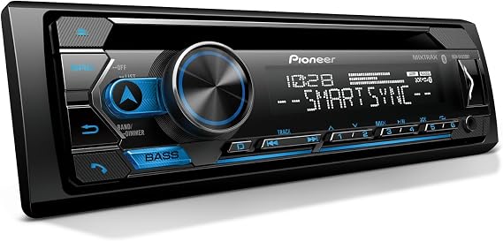 Pioneer DEH-S4220BT 1-Din CD Car Stereo with Bluetooth USB/AUX | CD Receiver, Color Change, FLAC, AM/FM Radio, Detachable Face, 50W x 4, Voice Control, Hi-Volt RCA Preouts