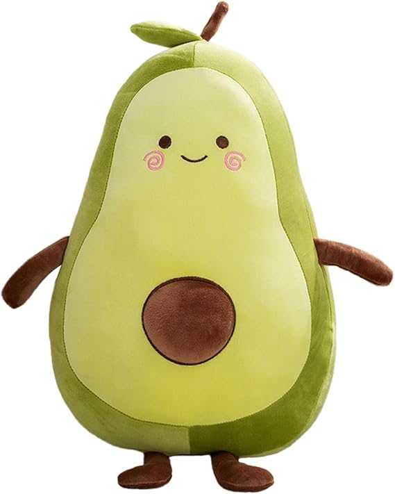 Avocado Plushie Avocado Plush Pillow simulation avocado plush toy Fruit Stuffed Animal Cushion Cute Toy Hugging Pillow with Foot Christmas Birthday Valentine's Gift (35cm) (Green 1)
