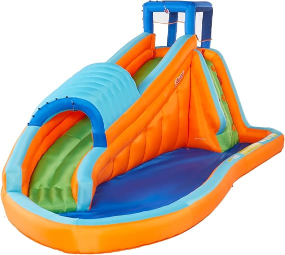 BANZAI Surf Rider Park - Inflatable Waterslide Pool - Little & Big Kid