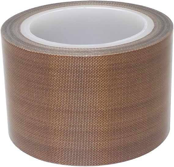 PTFE Coated Fabric Tape Teflon Adhesive Tape High Temperature Vacuum, Hand and Impulse Sealers Machine Sealing Tape 0.18mm Thick (38mm-5M)