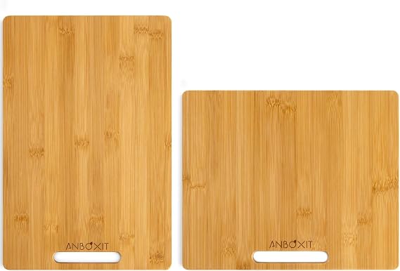ANBOXIT Appliance Slider, Deep - Medium & Wide - Small, Bamboo Sliding Tray for Coffee Maker, Kitchen Countertop Appliance Rolling Tray, Coffee Pot Slider Tray with Rubber Wheels
