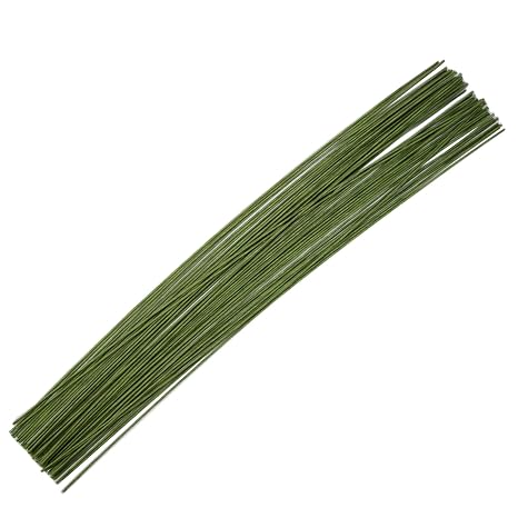 18 Gauge Green 50 PCS Floral Stem Wire Flower Arrangements and DIY Crafts, Floral Wire for Florist Flower Arrangement 15 Inches