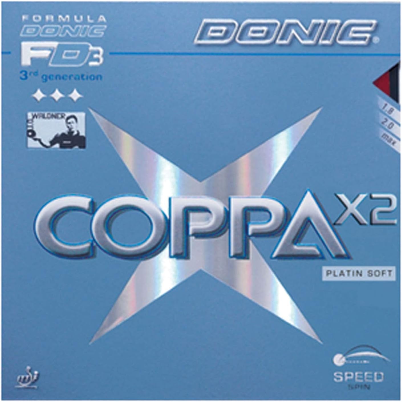 DONIC AL053 Table Tennis Coppa X2 Soft Rubber Backing Red 2.0