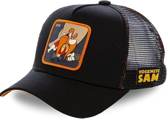 Men's Cartoon Baseball Trucker Cap Snapback Hat Adult Women's Unisex Adjustable One Size (Sam Black)