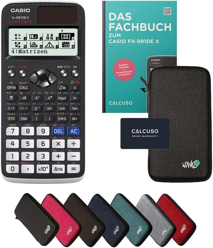 CALCUSO Standard Set Dark Gray with Calculator Casio FX-991DE X ClassWiz German